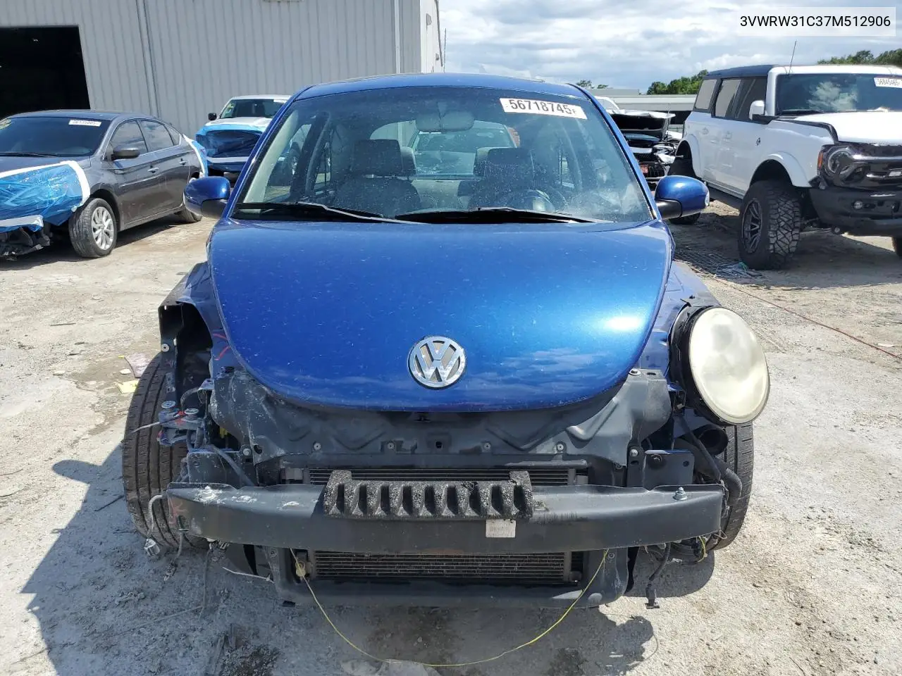 2007 Volkswagen New Beetle 2.5L Option Package 1 VIN: 3VWRW31C37M512906 Lot: 56718745