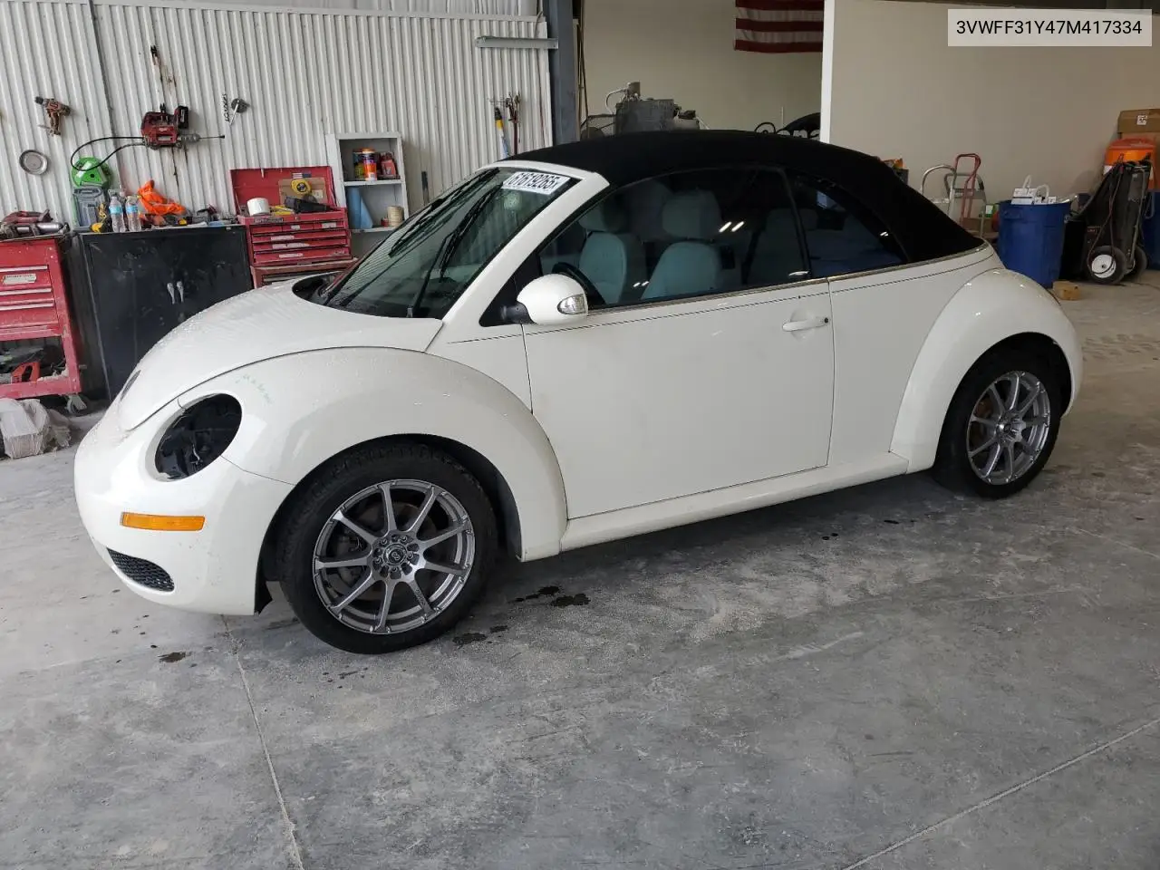 2007 Volkswagen New Beetle Triple White VIN: 3VWFF31Y47M417334 Lot: 61619265