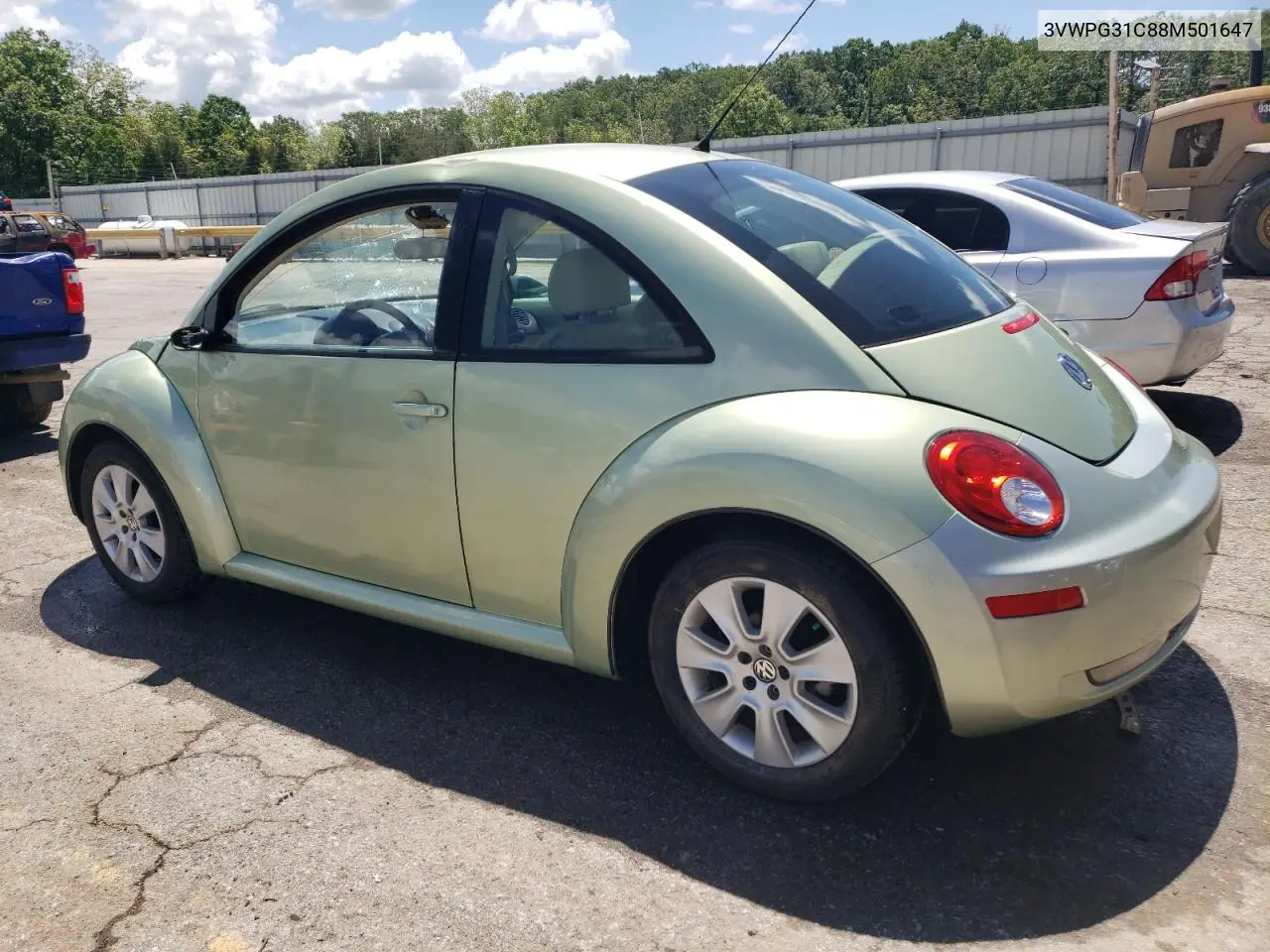 2008 Volkswagen New Beetle S VIN: 3VWPG31C88M501647 Lot: 56185815