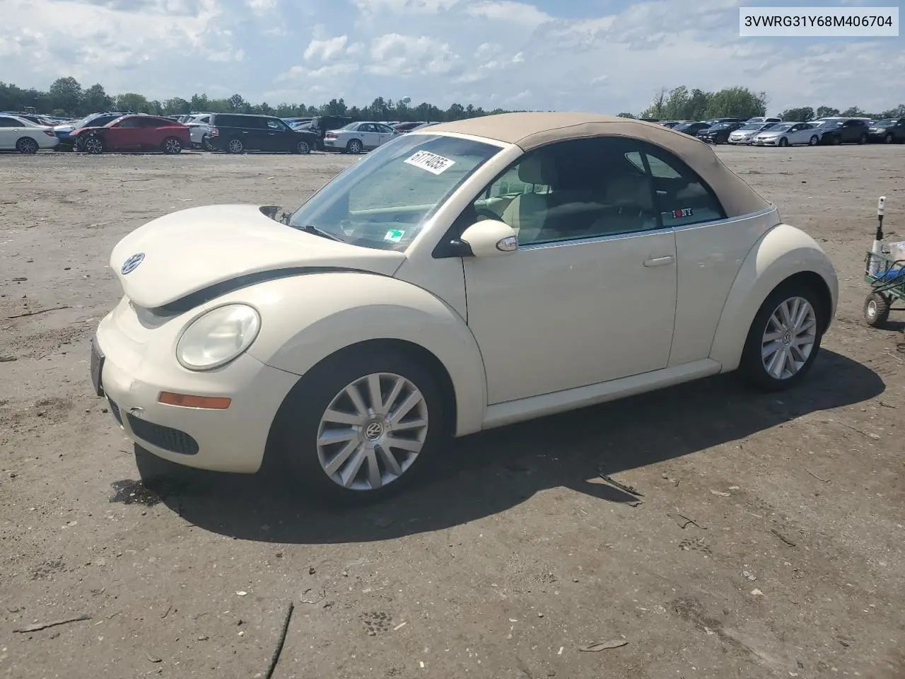 2008 Volkswagen New Beetle Convertible Se VIN: 3VWRG31Y68M406704 Lot: 61774055
