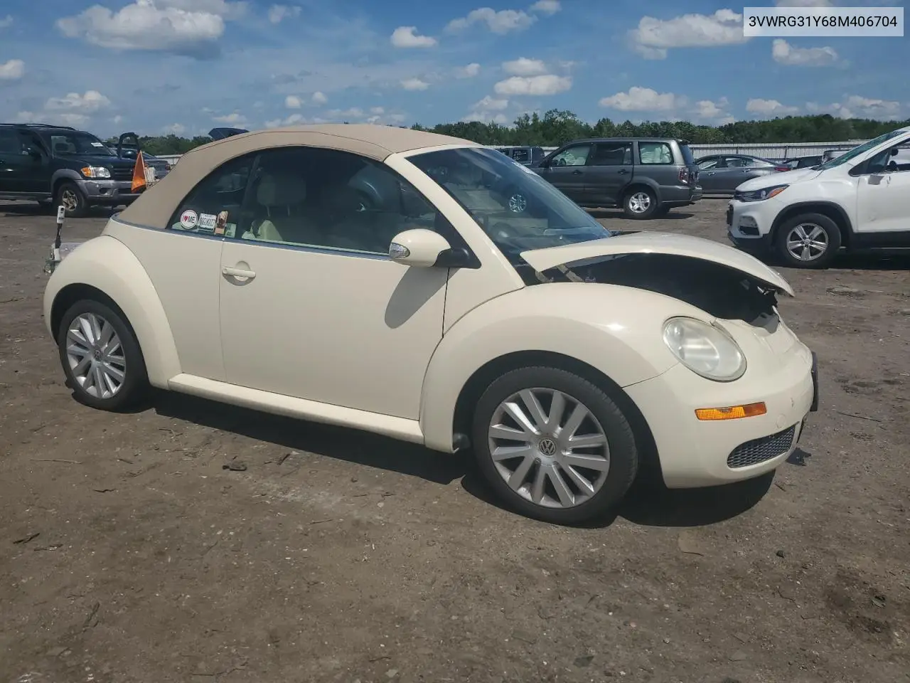 2008 Volkswagen New Beetle Convertible Se VIN: 3VWRG31Y68M406704 Lot: 61774055