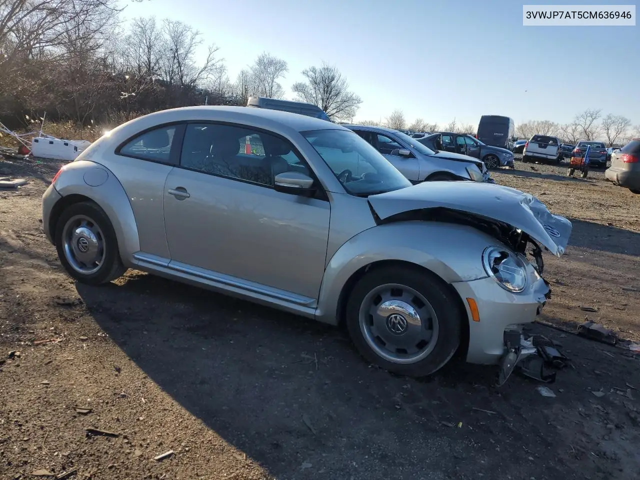 2012 Volkswagen Beetle VIN: 3VWJP7AT5CM636946 Lot: 49774645