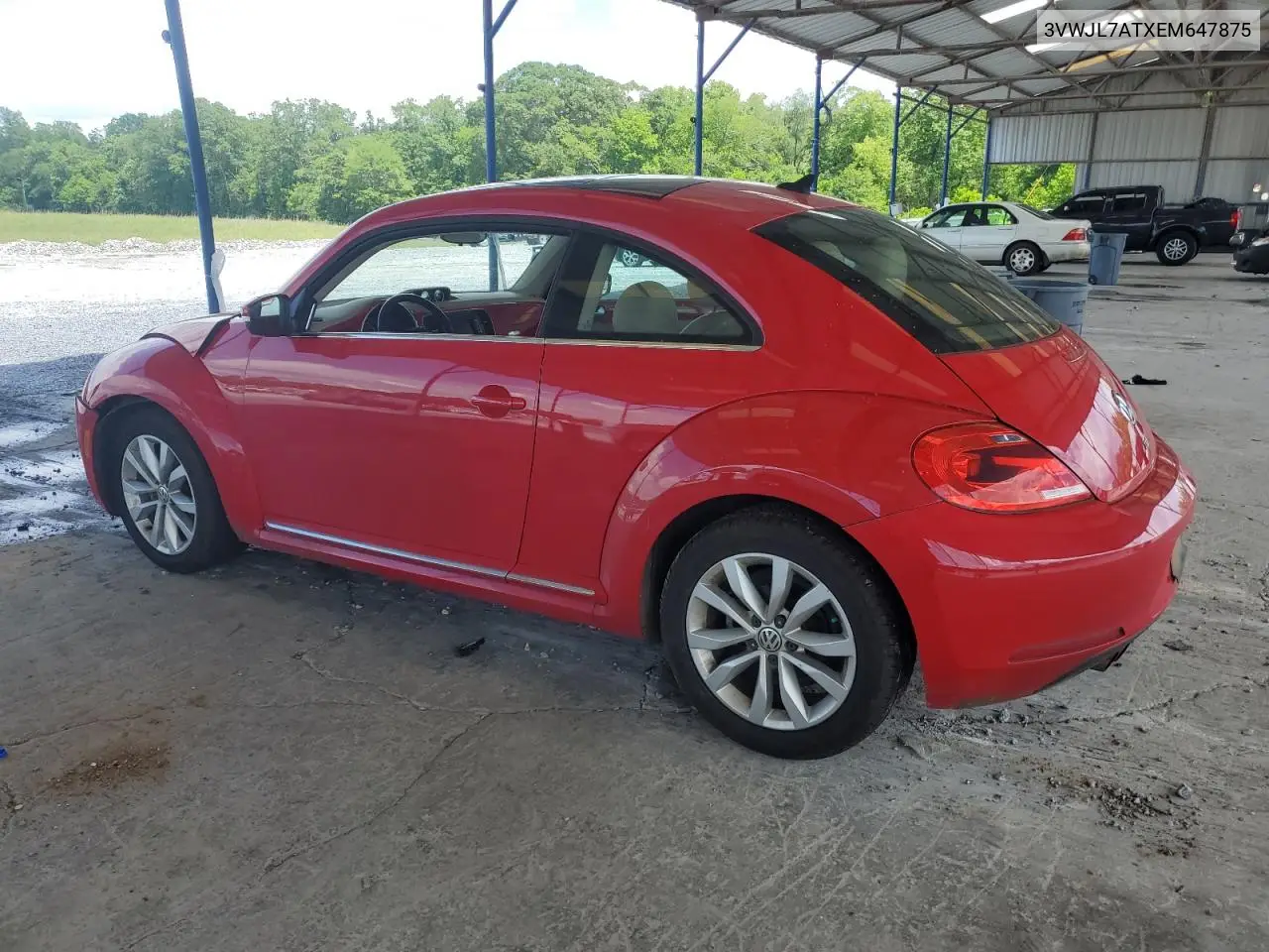 2014 Volkswagen Beetle VIN: 3VWJL7ATXEM647875 Lot: 56830035