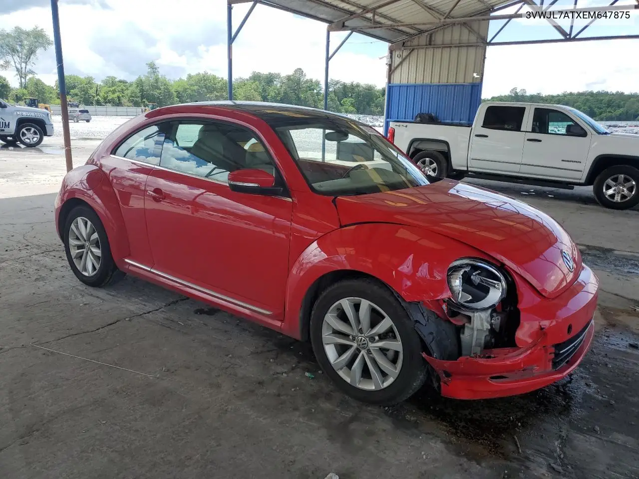 2014 Volkswagen Beetle VIN: 3VWJL7ATXEM647875 Lot: 56830035