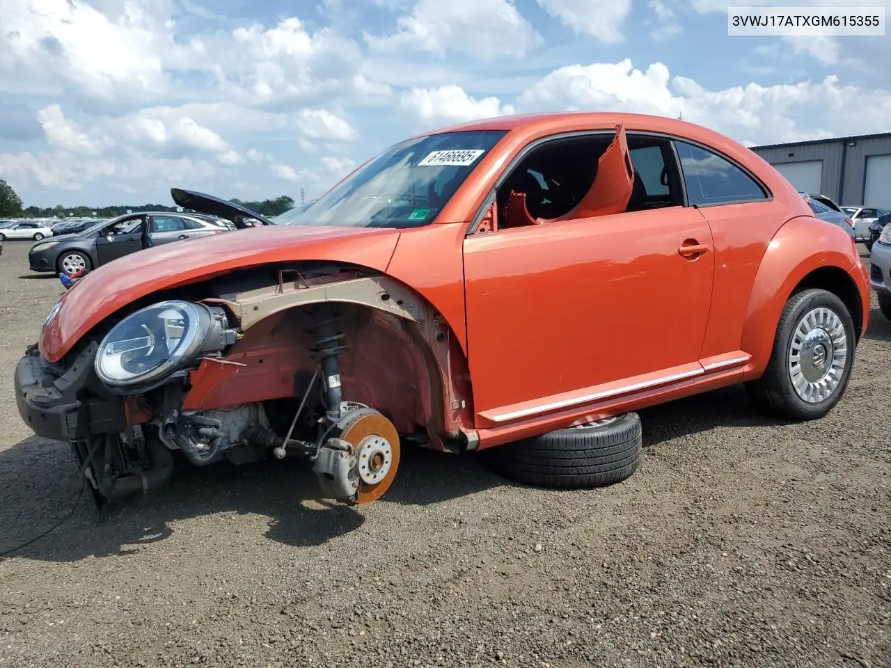 2016 Volkswagen Beetle Se VIN: 3VWJ17ATXGM615355 Lot: 61466695