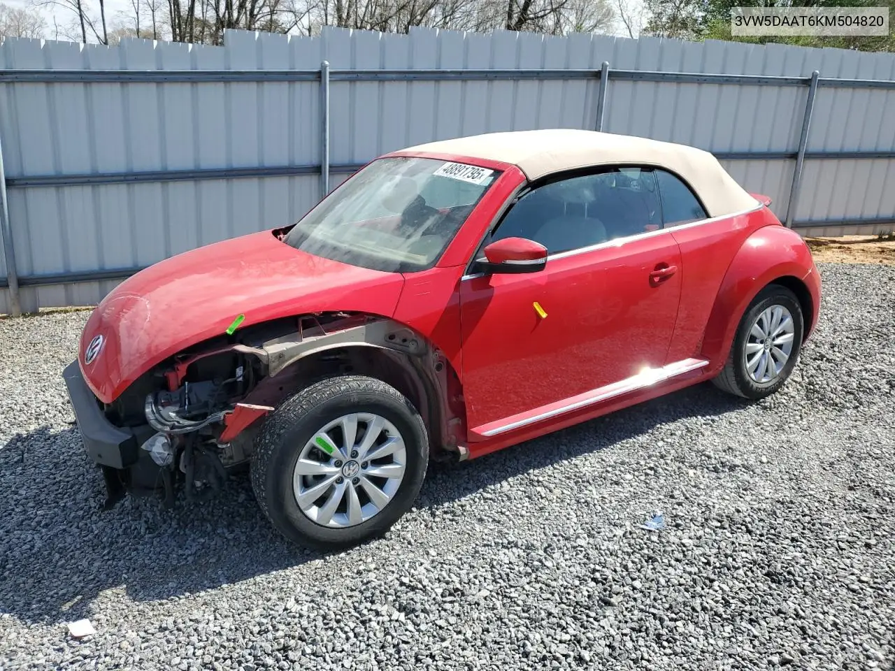 2019 Volkswagen Beetle S VIN: 3VW5DAAT6KM504820 Lot: 48891795