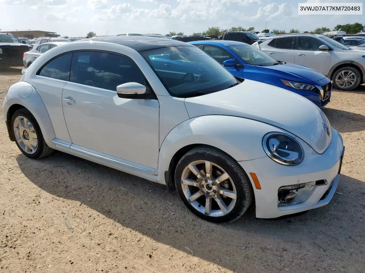 2019 Volkswagen Beetle Se VIN: 3VWJD7AT7KM720483 Lot: 62209885