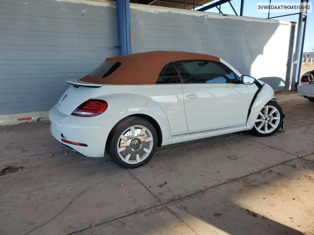 2019 Volkswagen Beetle S VIN: 3VW5DAAT9KM510692 Lot: 62407655