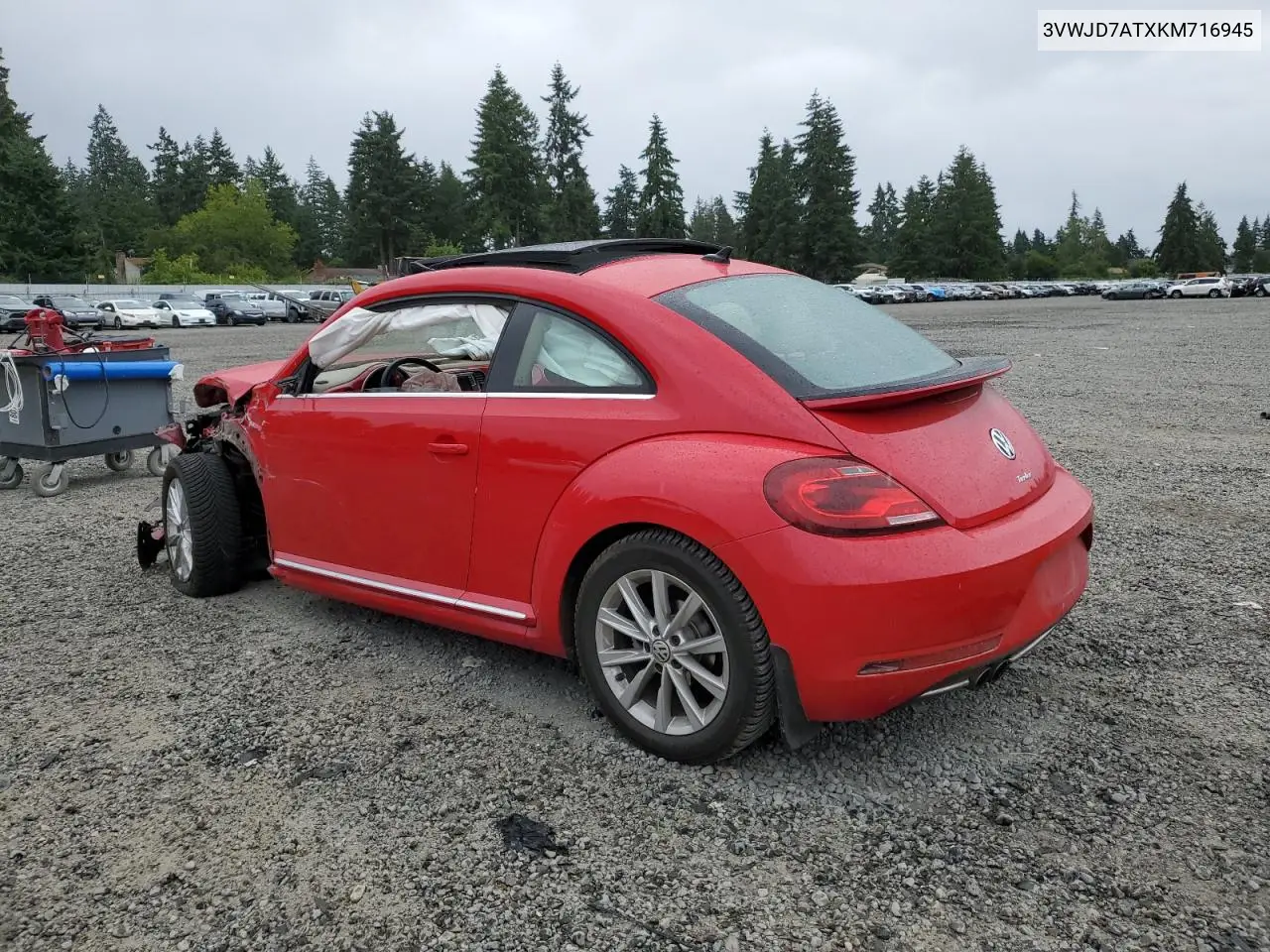 2019 Volkswagen Beetle Se VIN: 3VWJD7ATXKM716945 Lot: 62724375