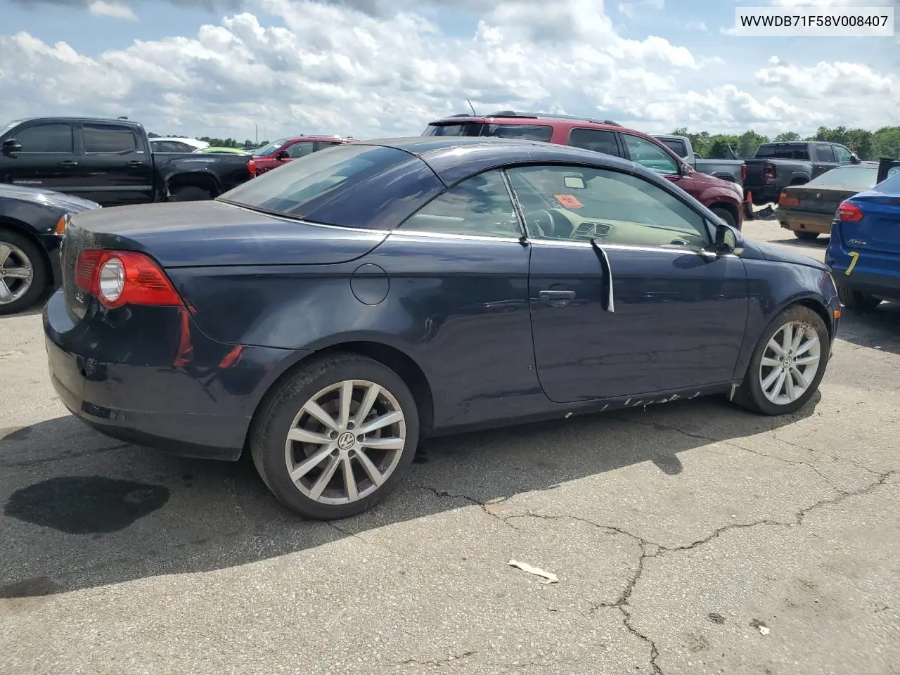 2008 Volkswagen Eos Vr6 VIN: WVWDB71F58V008407 Lot: 58599945