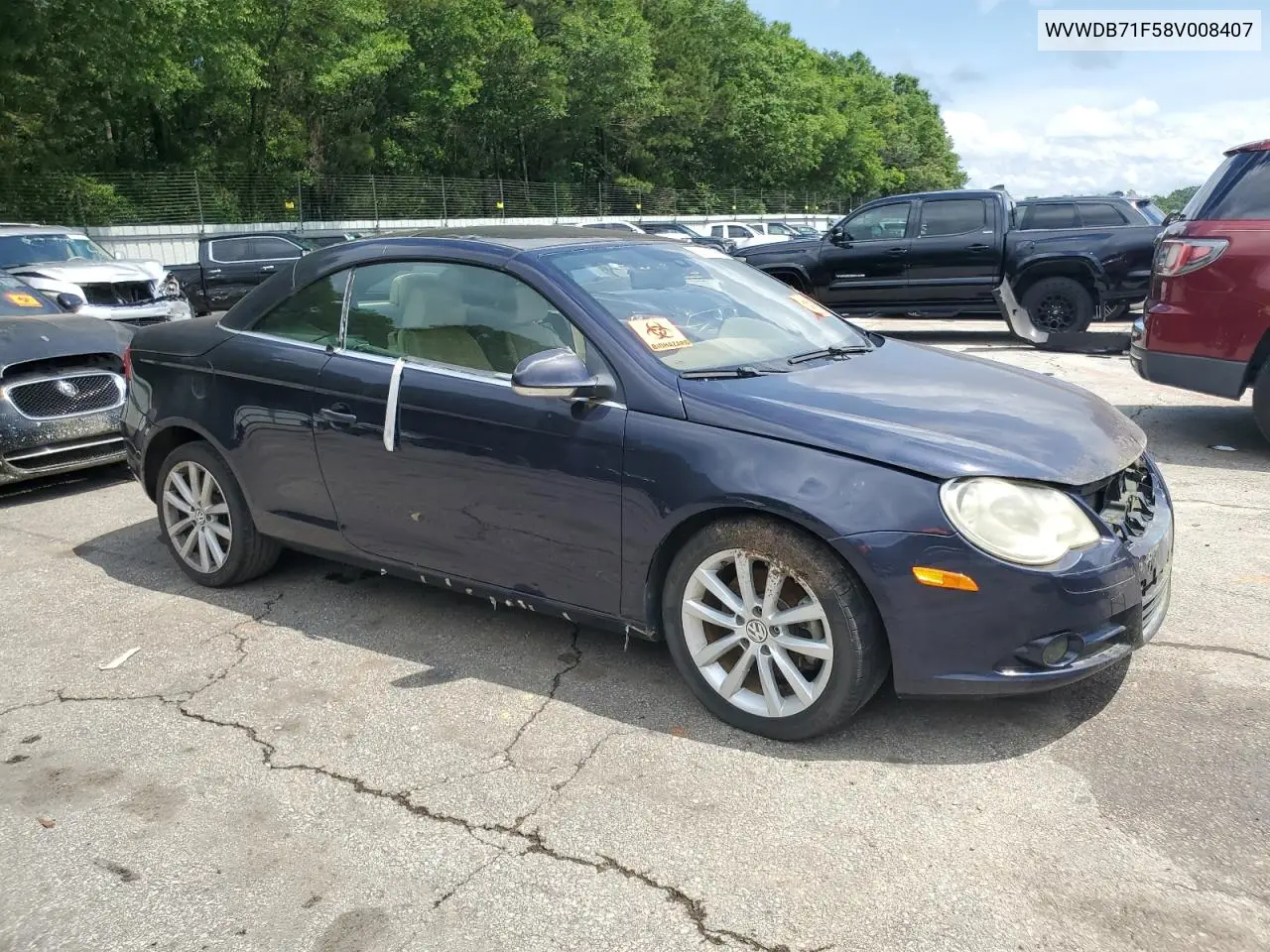 2008 Volkswagen Eos Vr6 VIN: WVWDB71F58V008407 Lot: 58599945