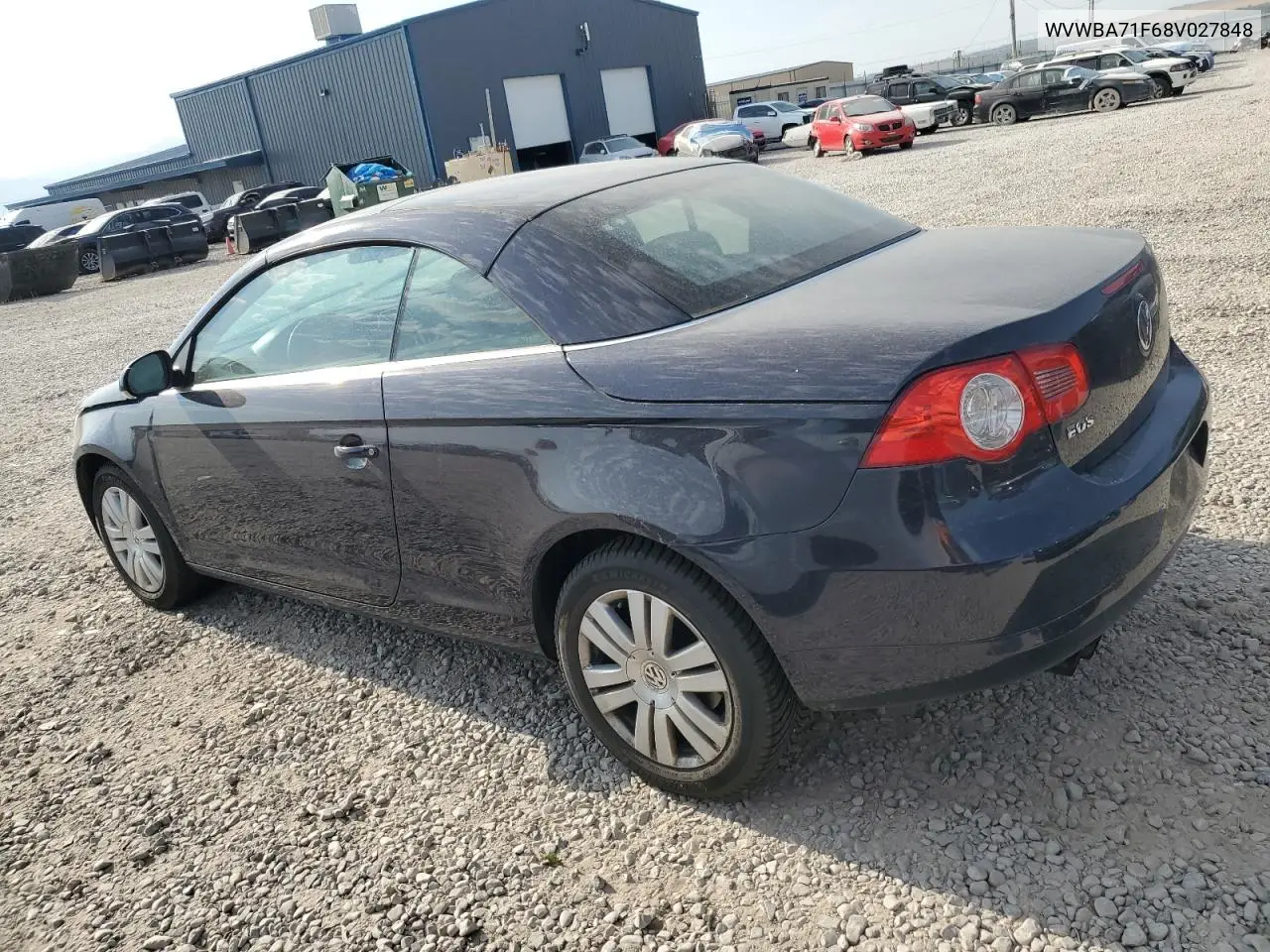 2008 Volkswagen Eos Turbo VIN: WVWBA71F68V027848 Lot: 65270655