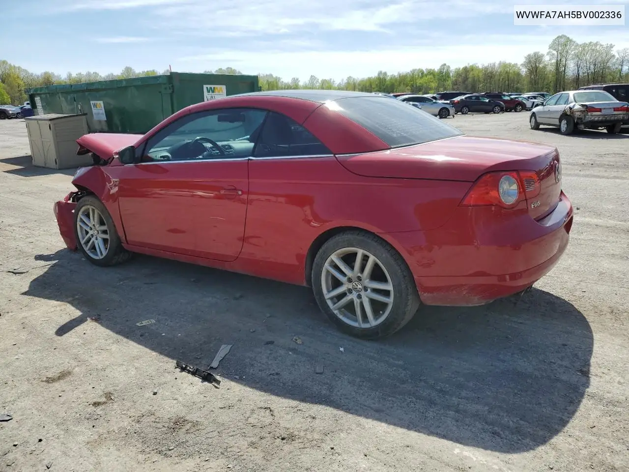 2011 Volkswagen Eos Lux VIN: WVWFA7AH5BV002336 Lot: 55287125