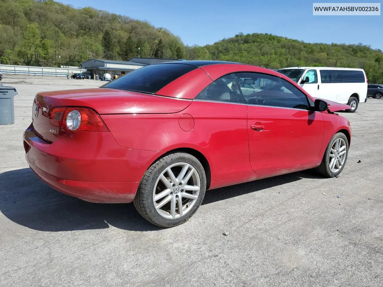 2011 Volkswagen Eos Lux VIN: WVWFA7AH5BV002336 Lot: 55287125