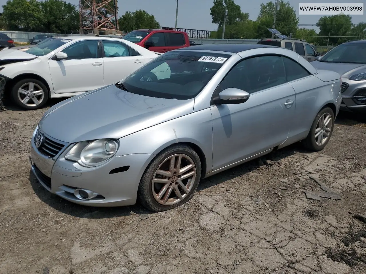 2011 Volkswagen Eos Lux VIN: WVWFW7AH0BV003993 Lot: 64467815