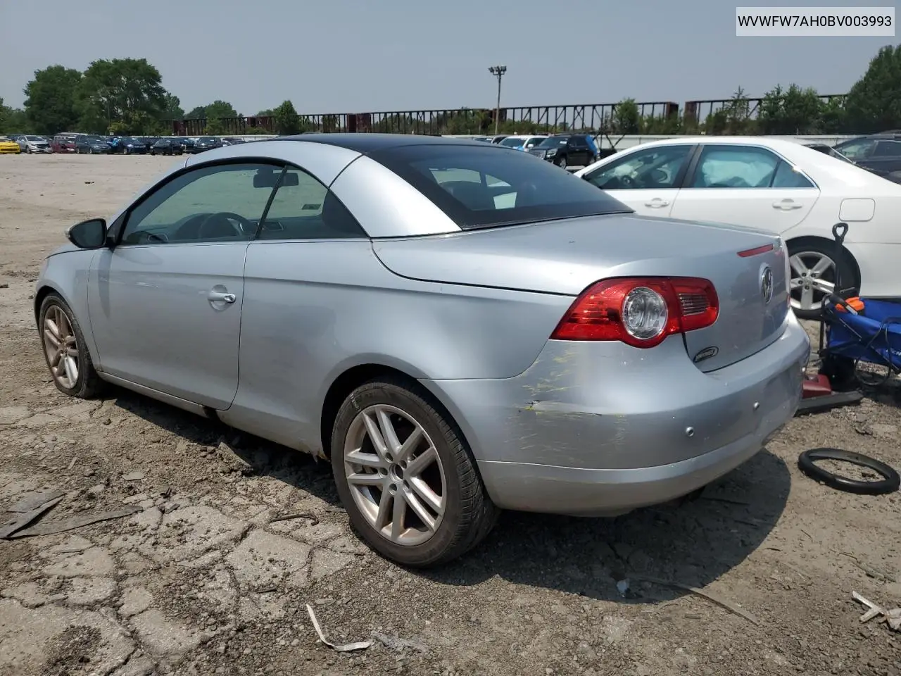 2011 Volkswagen Eos Lux VIN: WVWFW7AH0BV003993 Lot: 64467815