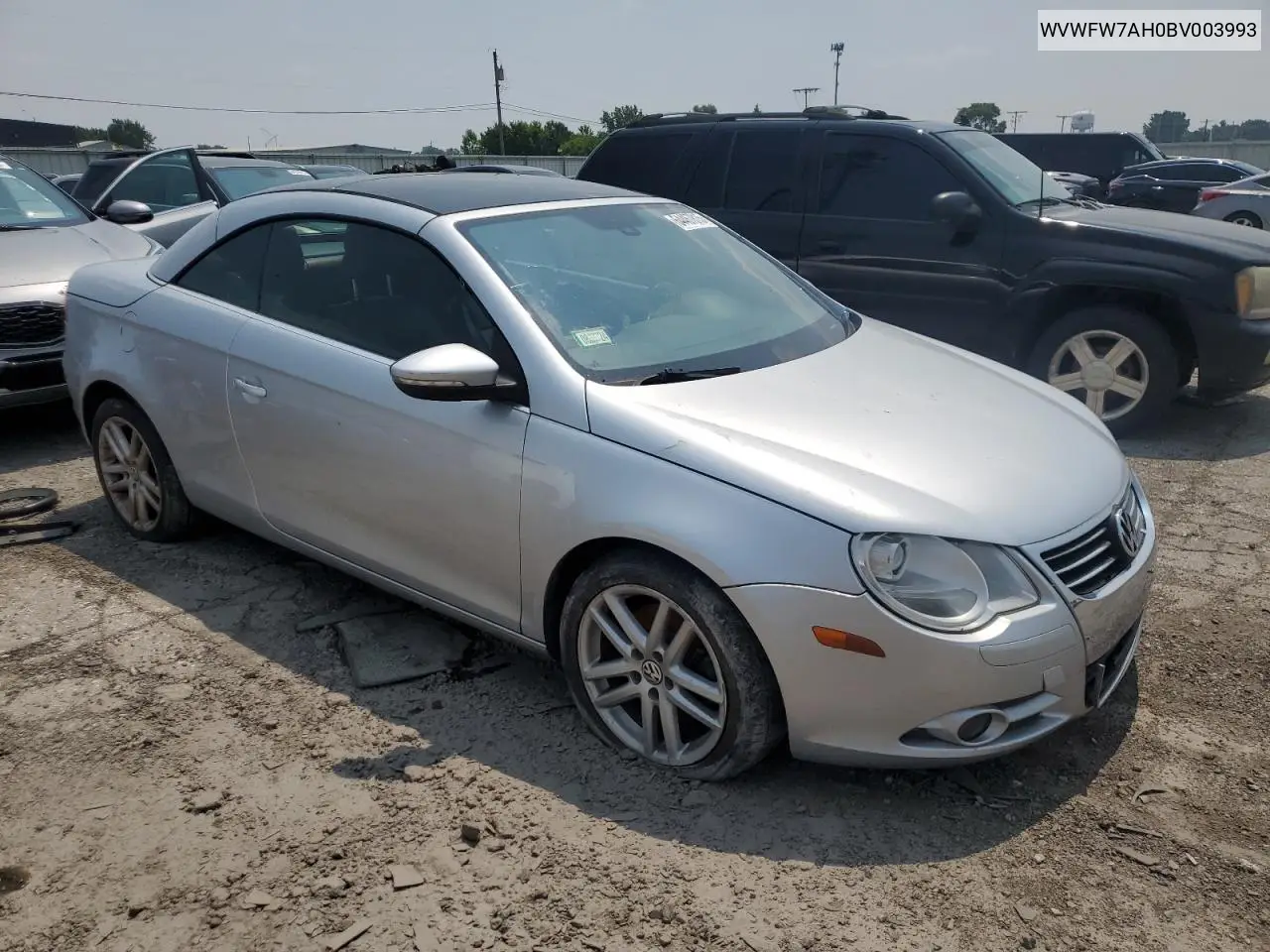 2011 Volkswagen Eos Lux VIN: WVWFW7AH0BV003993 Lot: 64467815