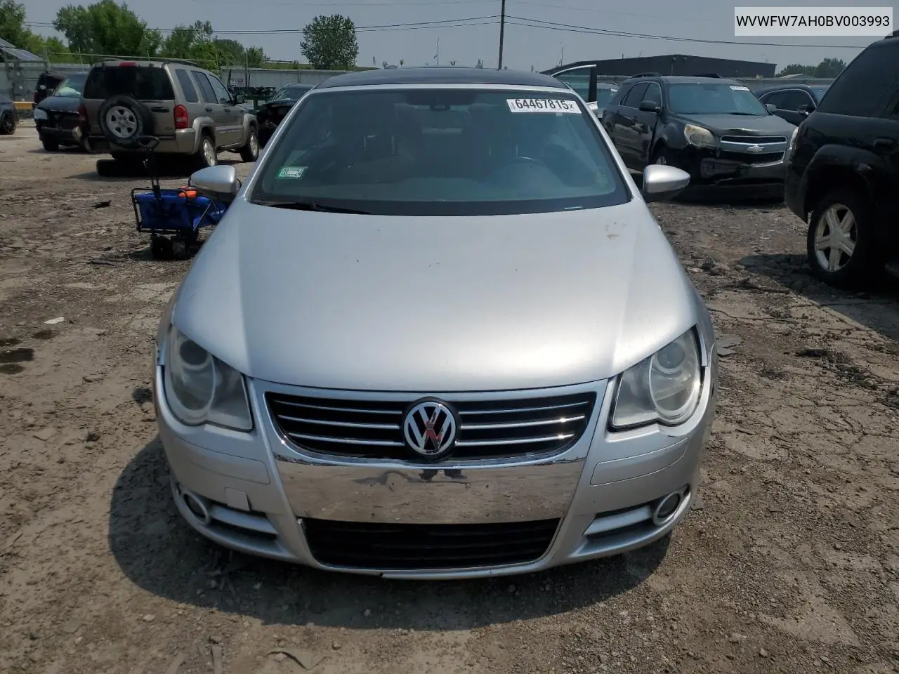 2011 Volkswagen Eos Lux VIN: WVWFW7AH0BV003993 Lot: 64467815