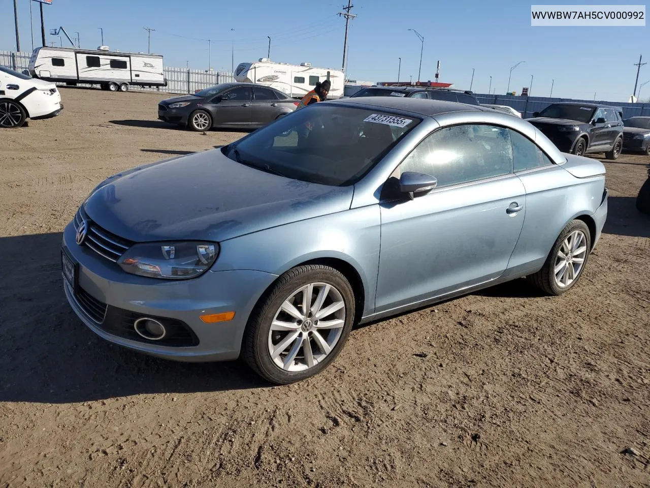 2012 Volkswagen Eos Komfort VIN: WVWBW7AH5CV000992 Lot: 43731555