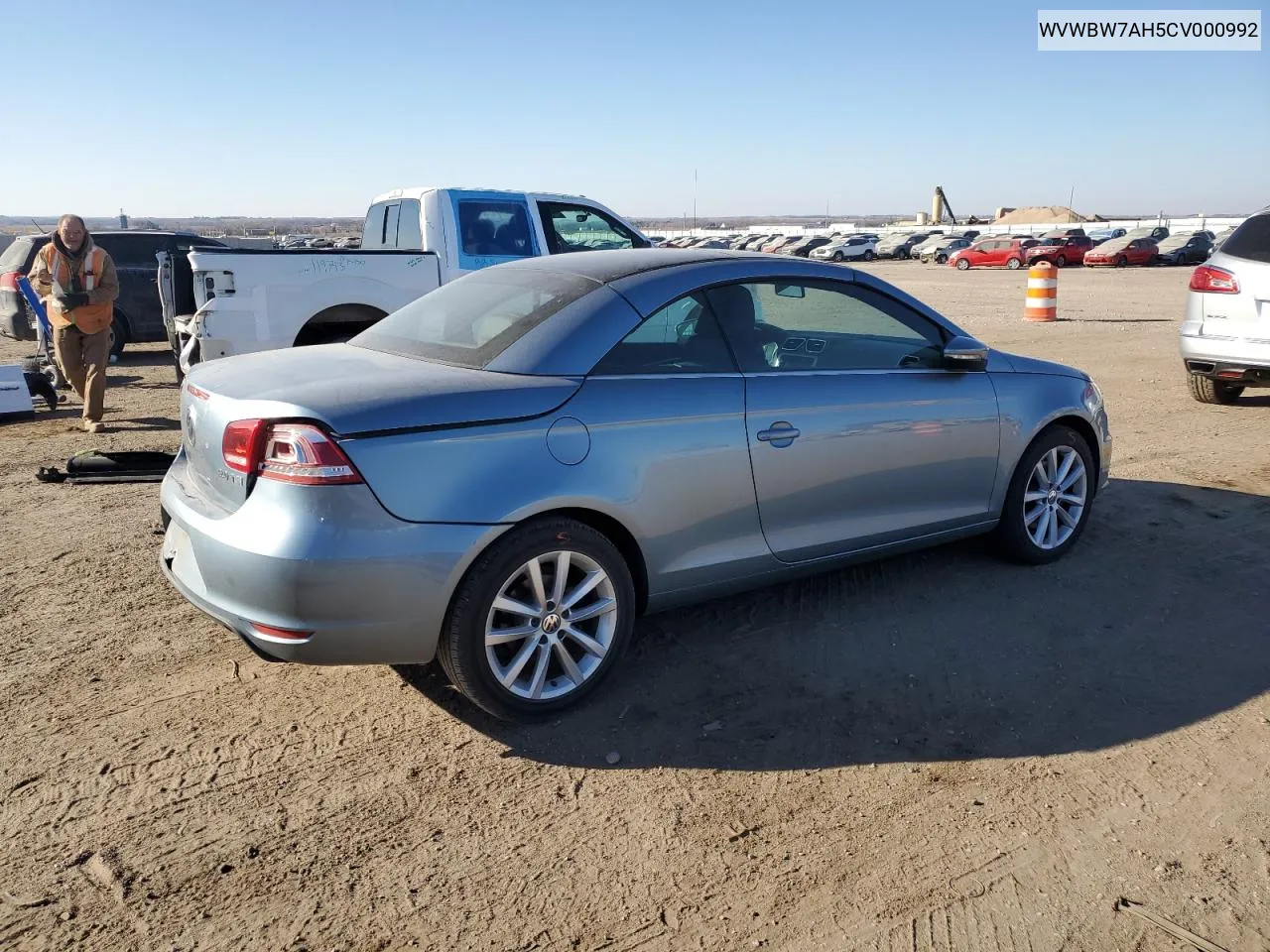 2012 Volkswagen Eos Komfort VIN: WVWBW7AH5CV000992 Lot: 43731555