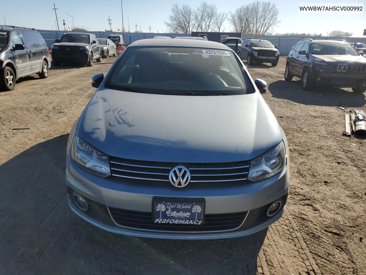 2012 Volkswagen Eos Komfort VIN: WVWBW7AH5CV000992 Lot: 43731555
