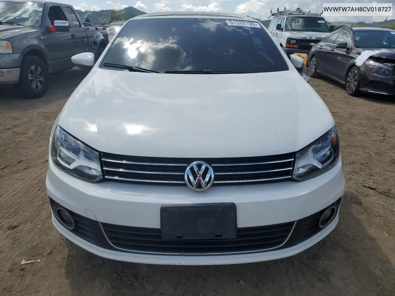 2012 Volkswagen Eos Lux VIN: WVWFW7AH8CV018727 Lot: 51332135