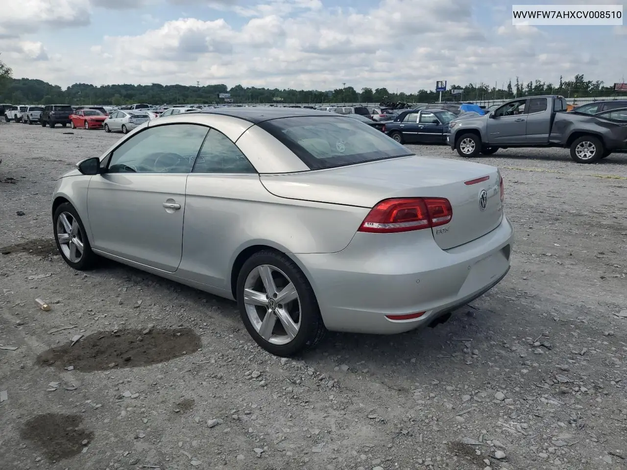 2012 Volkswagen Eos Lux VIN: WVWFW7AHXCV008510 Lot: 57326865