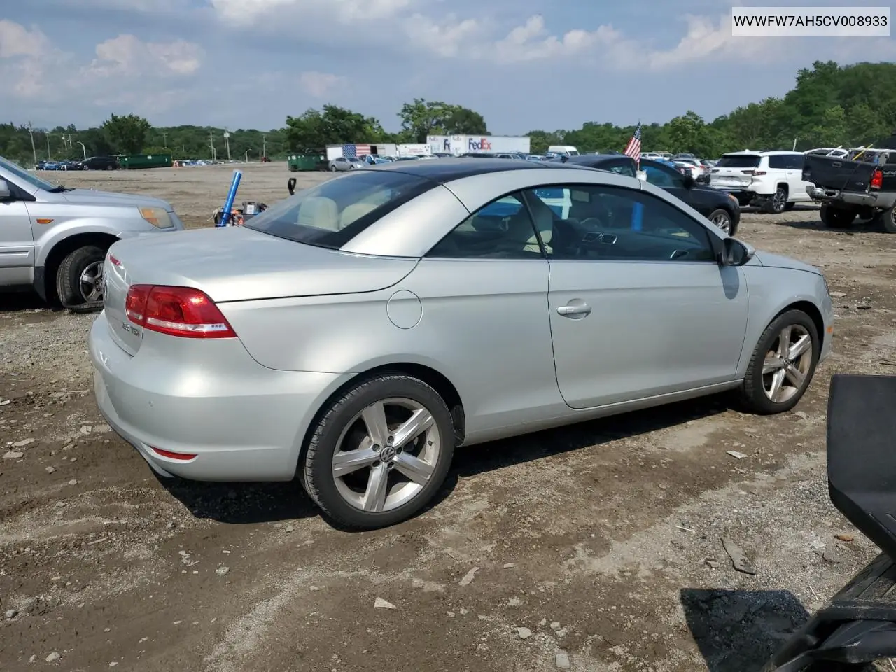 2012 Volkswagen Eos Lux VIN: WVWFW7AH5CV008933 Lot: 63298665