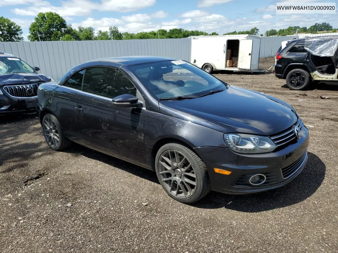 2013 Volkswagen Eos Lux VIN: WVWFW8AH1DV000920 Lot: 62513505
