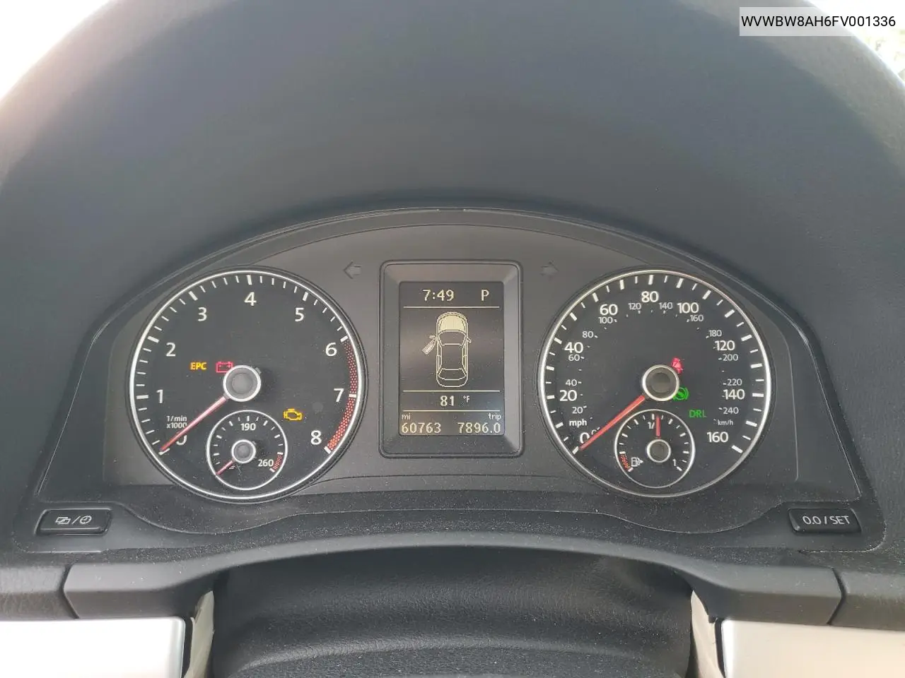 2015 Volkswagen Eos Komfort VIN: WVWBW8AH6FV001336 Lot: 61792635