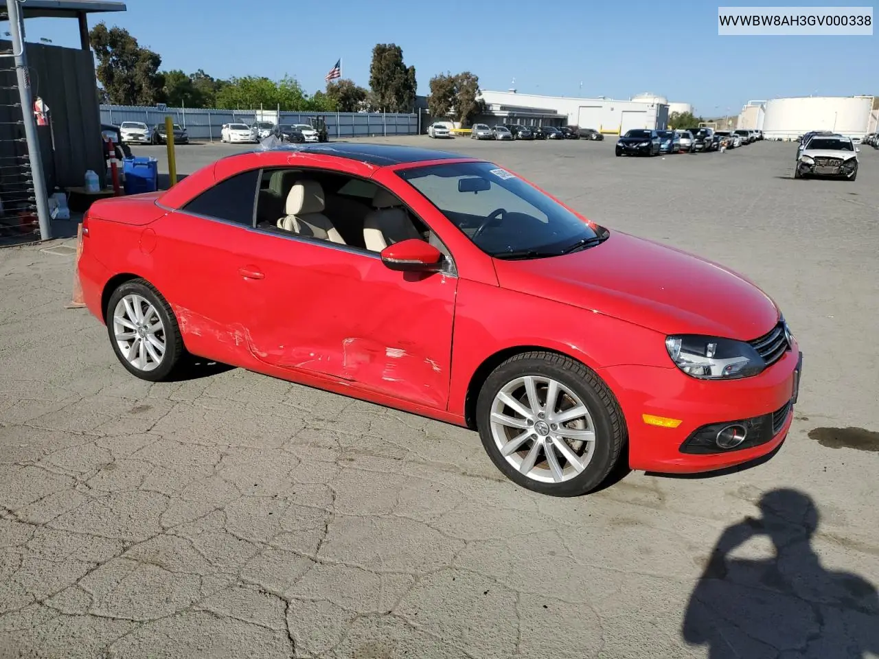 2016 Volkswagen Eos Komfort VIN: WVWBW8AH3GV000338 Lot: 55843995