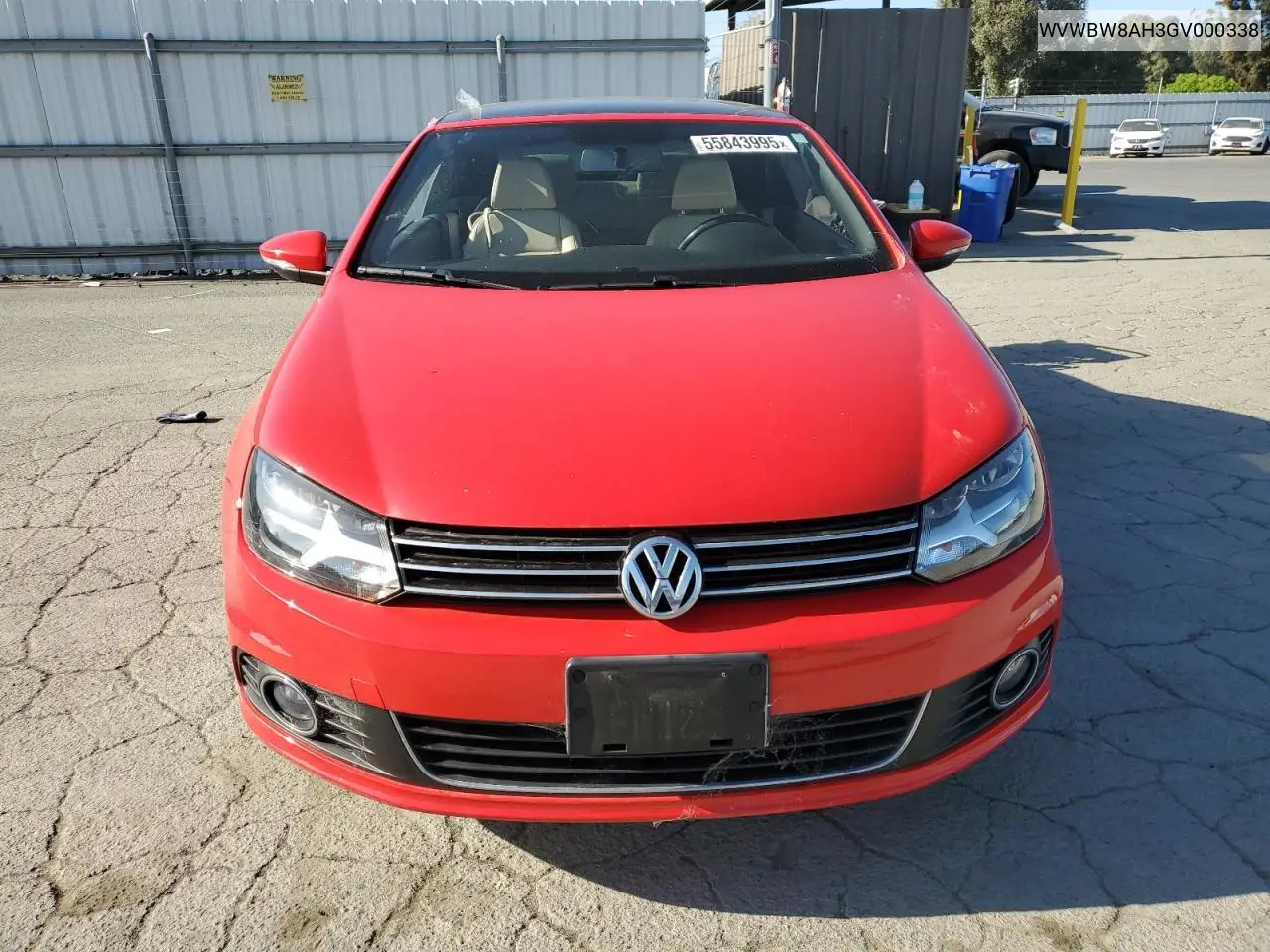 2016 Volkswagen Eos Komfort VIN: WVWBW8AH3GV000338 Lot: 55843995