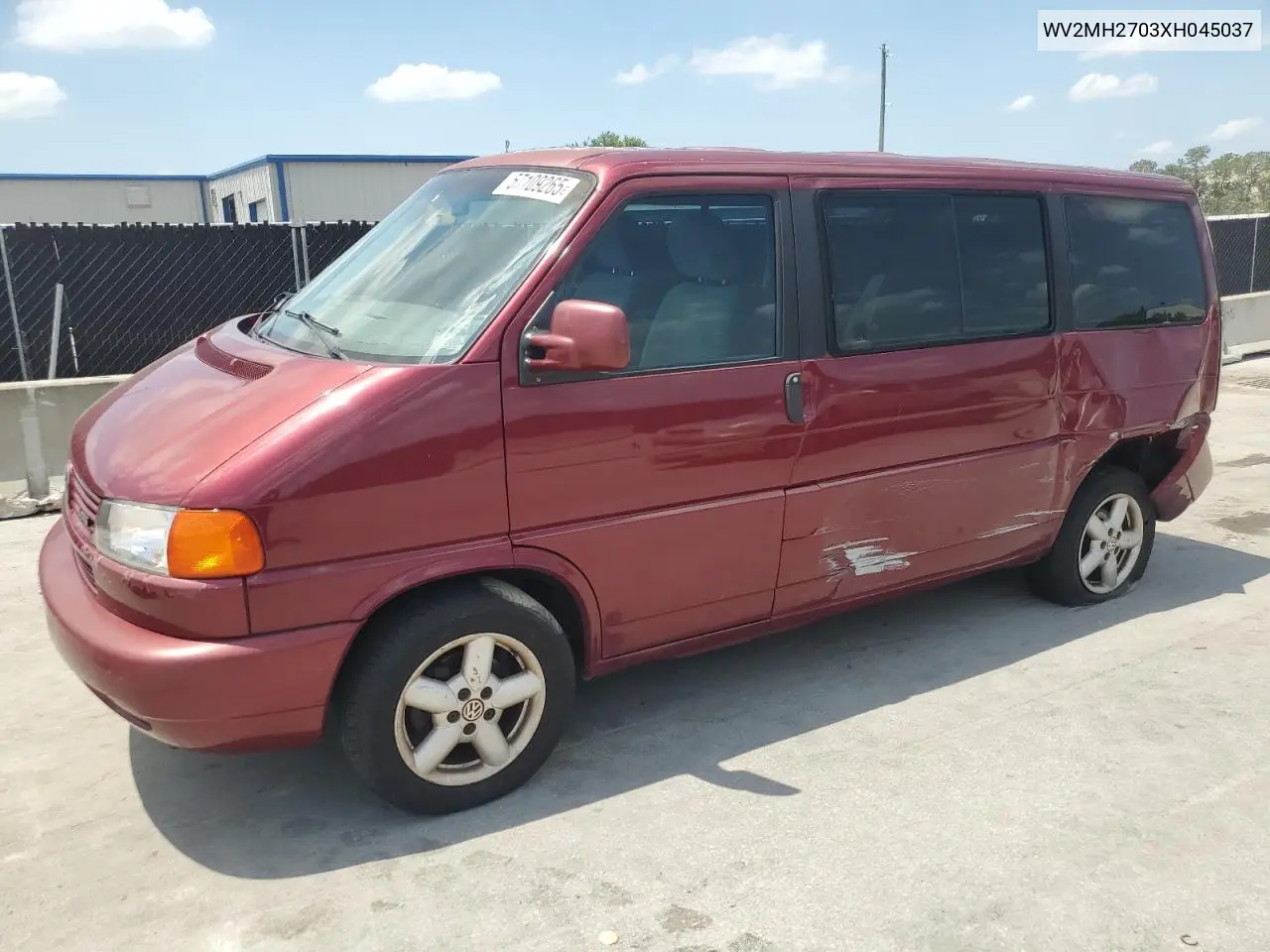 1999 Volkswagen Eurovan Mv VIN: WV2MH2703XH045037 Lot: 57109265