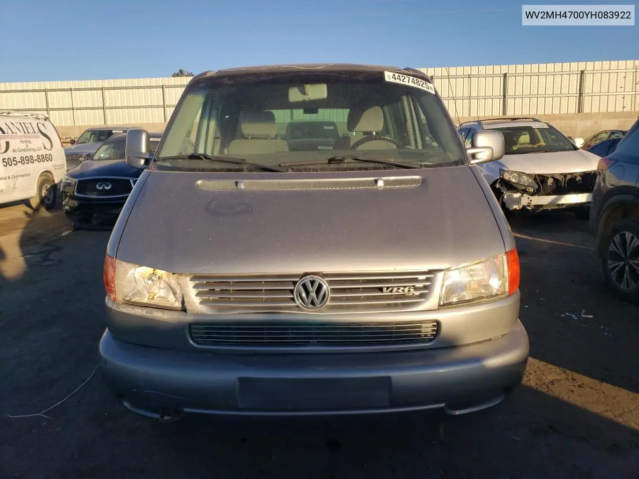 2000 Volkswagen Eurovan Mv VIN: WV2MH4700YH083922 Lot: 44274825