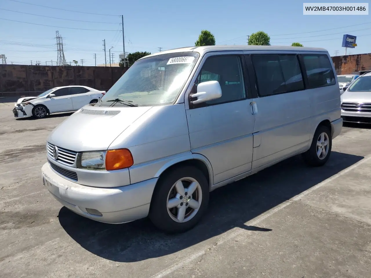 2003 Volkswagen Eurovan Mv VIN: WV2MB47003H001486 Lot: 58000665