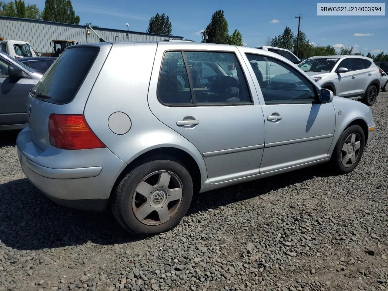 2001 Volkswagen Golf Gls VIN: 9BWGS21J214003994 Lot: 57911715