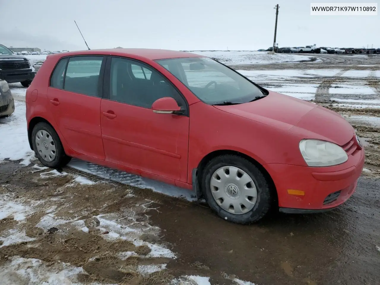 2007 Volkswagen Rabbit VIN: WVWDR71K97W110892 Lot: 51705015