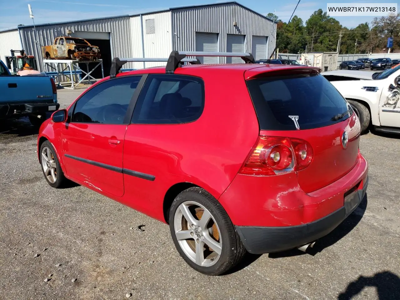 2007 Volkswagen Rabbit VIN: WVWBR71K17W213148 Lot: 54063985