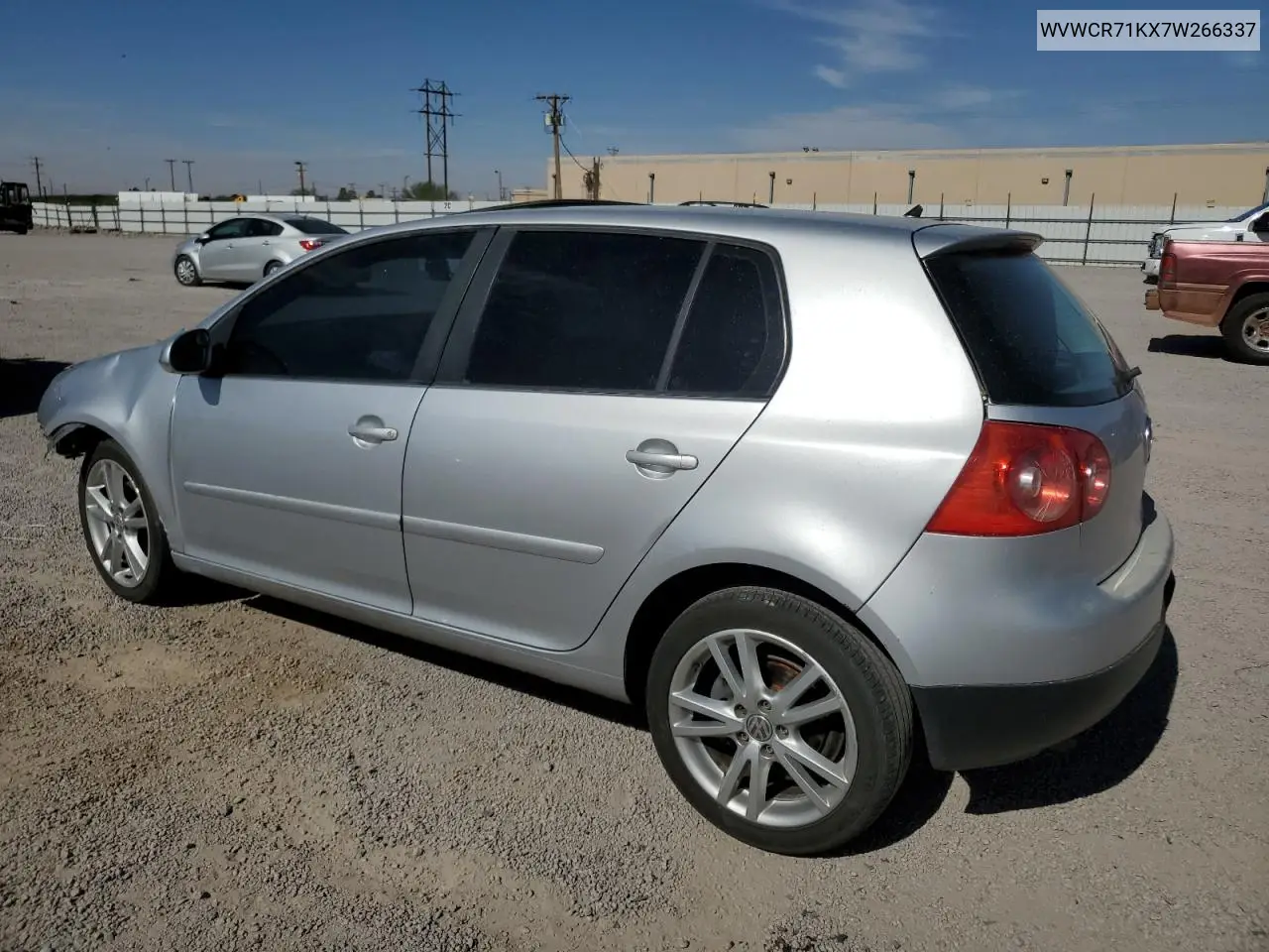 2007 Volkswagen Rabbit VIN: WVWCR71KX7W266337 Lot: 56886265