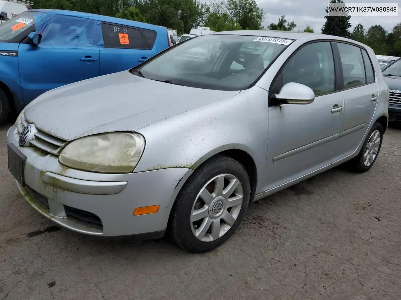 2007 Volkswagen Rabbit VIN: WVWCR71K37W080848 Lot: 60761815