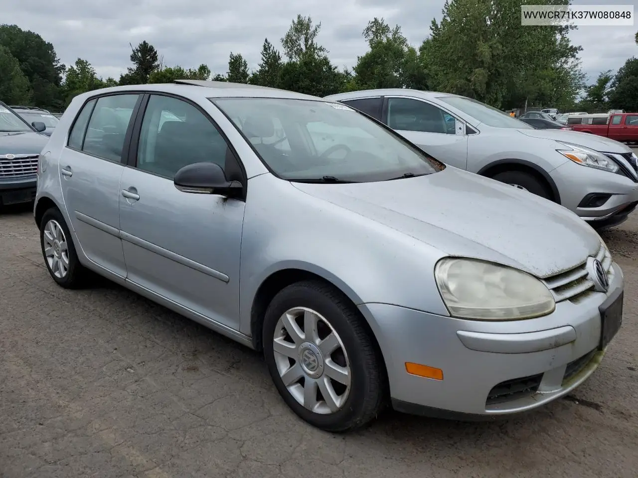 2007 Volkswagen Rabbit VIN: WVWCR71K37W080848 Lot: 60761815