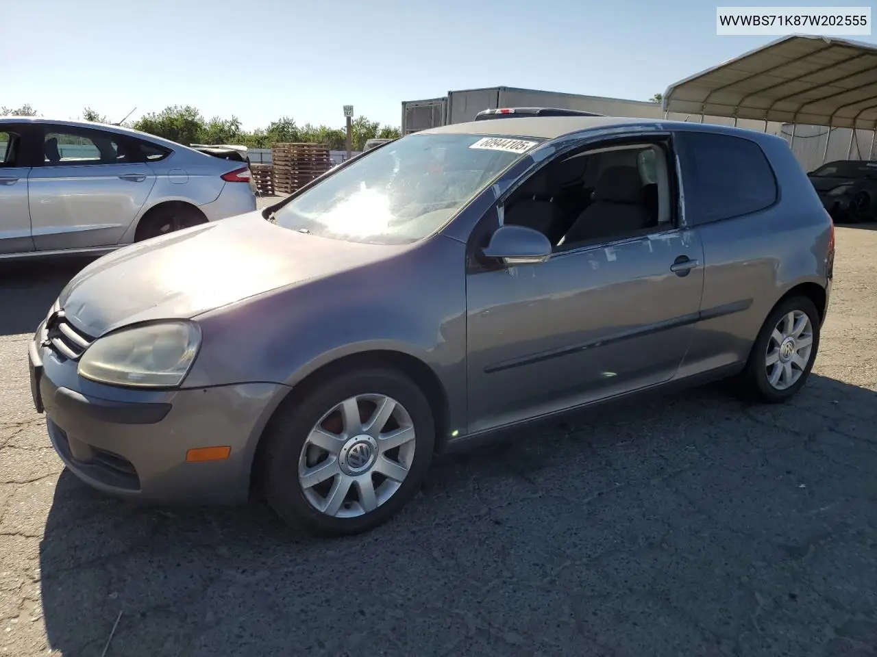 2007 Volkswagen Rabbit VIN: WVWBS71K87W202555 Lot: 60944105