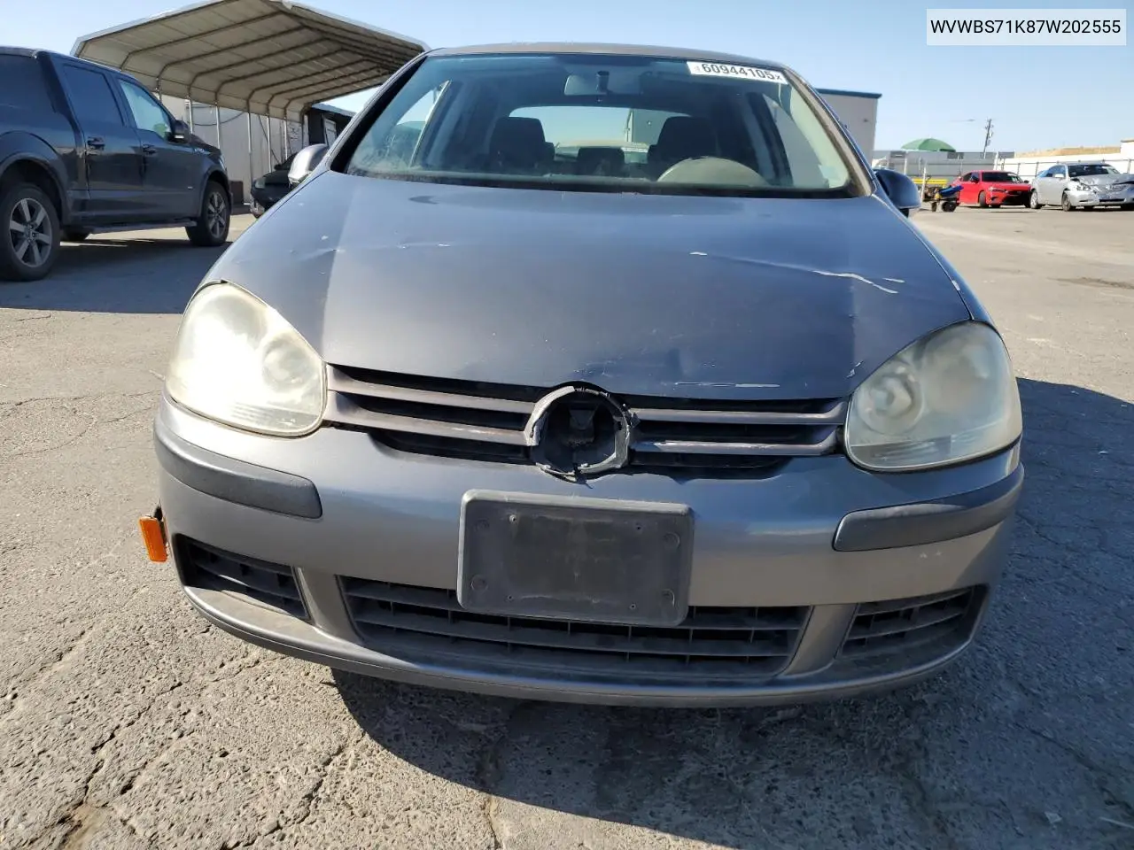 2007 Volkswagen Rabbit VIN: WVWBS71K87W202555 Lot: 60944105
