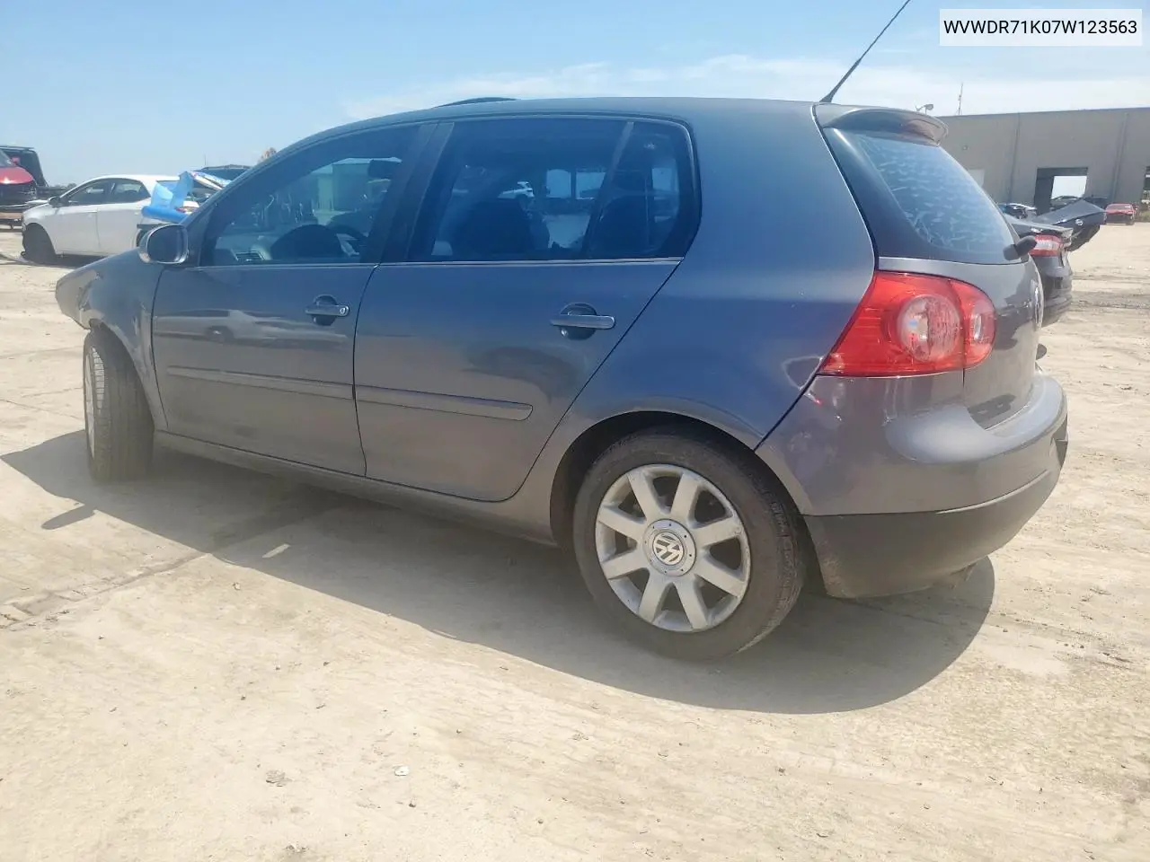 2007 Volkswagen Rabbit VIN: WVWDR71K07W123563 Lot: 61220635
