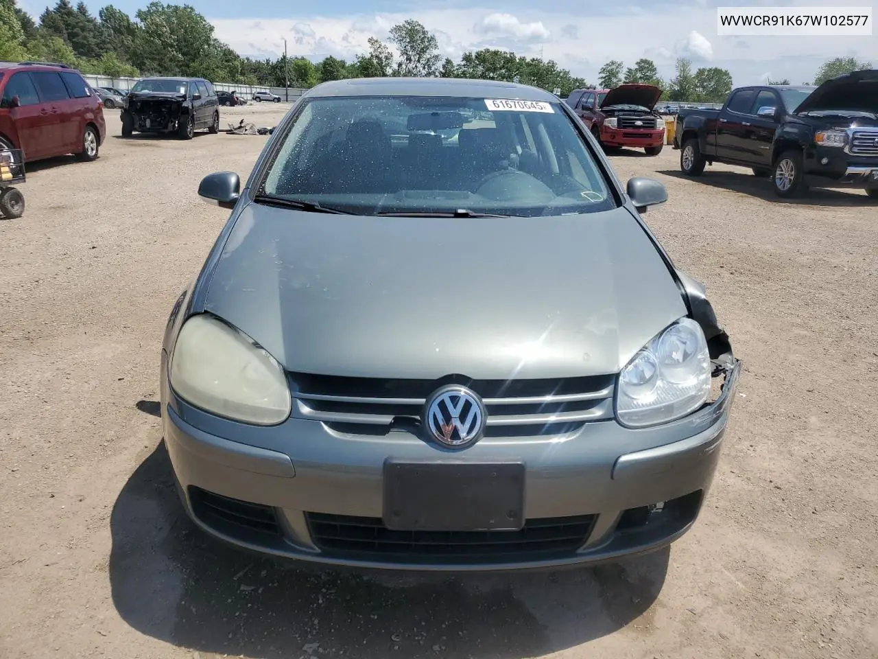 2007 Volkswagen Rabbit VIN: WVWCR91K67W102577 Lot: 61670645