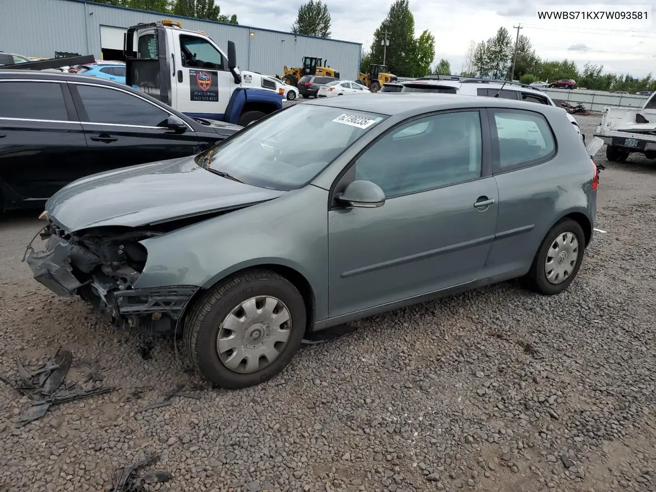 2007 Volkswagen Rabbit VIN: WVWBS71KX7W093581 Lot: 62198235