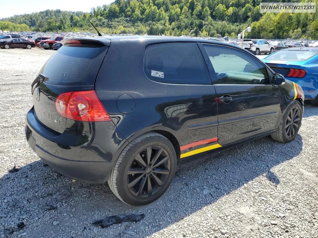 2007 Volkswagen Rabbit VIN: WVWAR71K57W212337 Lot: 70983594