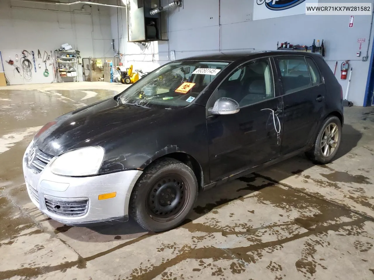 2007 Volkswagen Rabbit VIN: WVWCR71KX7W281582 Lot: 89280145