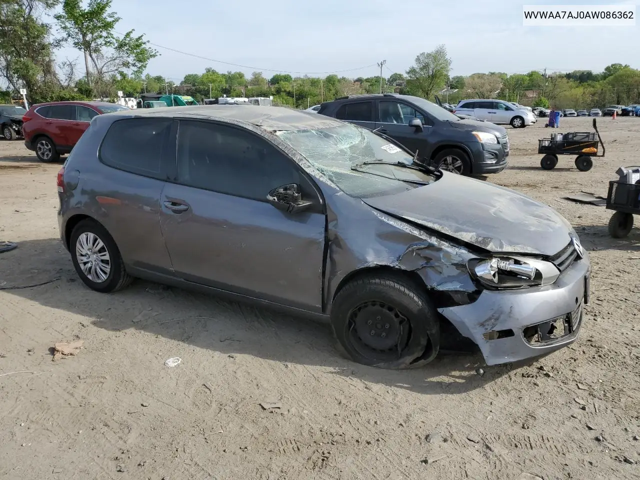 2010 Volkswagen Golf VIN: WVWAA7AJ0AW086362 Lot: 54659595