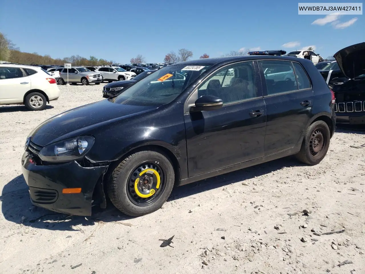 2010 Volkswagen Golf VIN: WVWDB7AJ3AW427411 Lot: 55224765